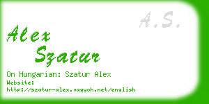 alex szatur business card